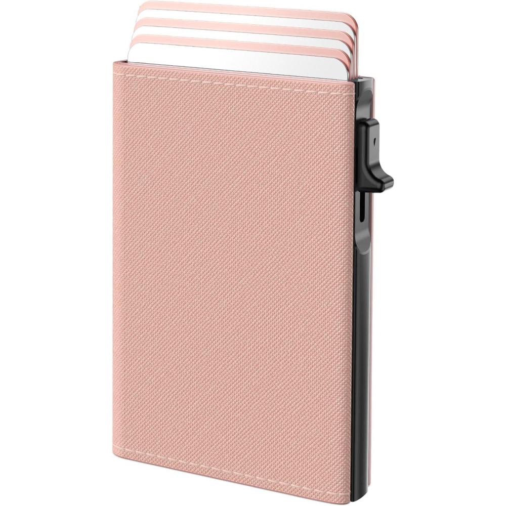 image:imagetypecase Womens Wallet Card Holder Pop Up Card Case Genuine Leather RFID Blocking Slim Minimalist Thin Small Size  914 Card Capacitiy ID Window Cash Pocket Sage GreenBlush Pink