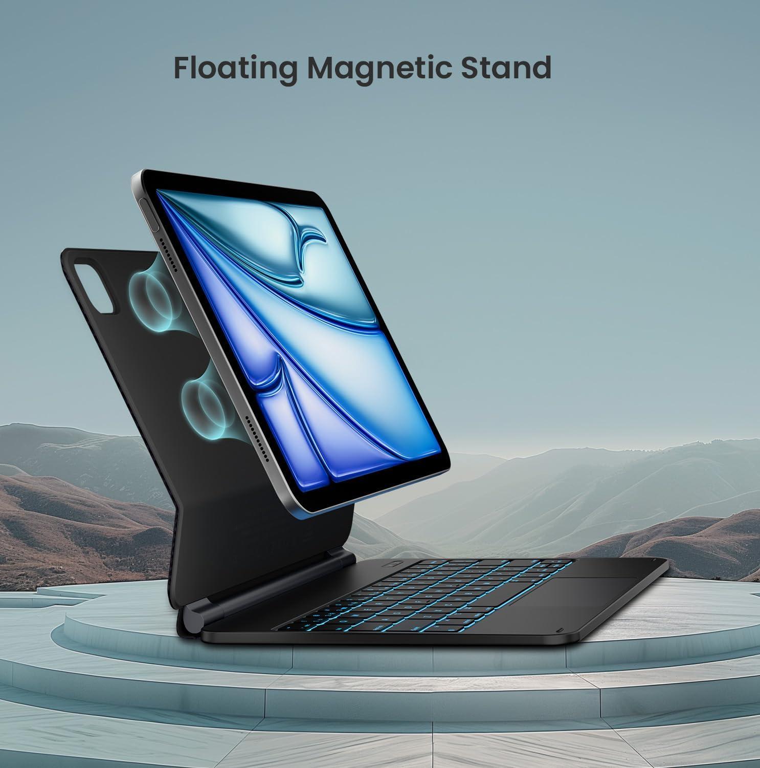 image:imagetypecase Edge Keyboard Case for iPad Air 11inchM4M3M2 202620252024 iPad Pro 11 4th3rd2nd1st Gen amp iPad Air 109 54th Gen MultiTouch Trackpad 11Color Backlight RaspberryCarbon Fiber
