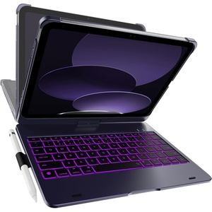 typecase Flexbook Keyboard Case for iPad 11th (A16, 2025) and iPad 10th Gen (10.9″, 2022) – No Trackpad, 11-Color Backlight, 360° Rotatable, 7 Use Modes, Thin & Lightweight – Light Pink(Midnight Amethyst)
