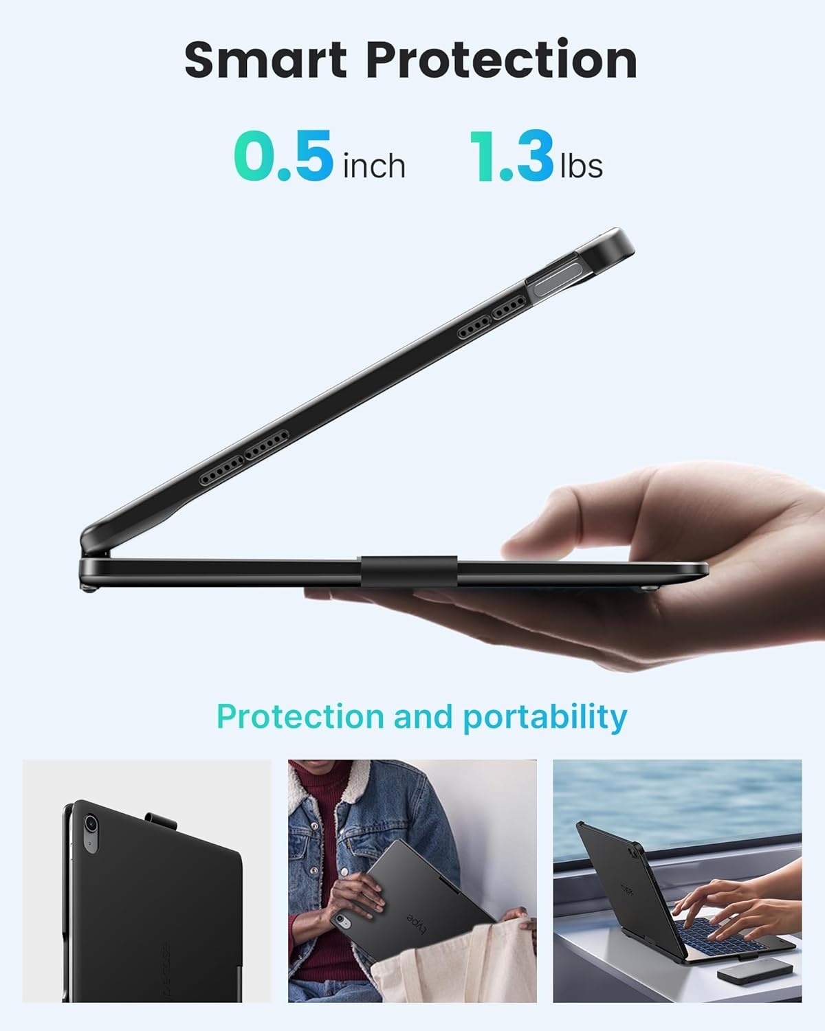 image:imagetypecase Flexbook Keyboard Case for iPad 11th A16 2025 and iPad 10th Gen 109 2022 No Trackpad 11Color Backlight 360 Rotatable 7 Use Modes Thin amp Lightweight Light PinkBlack