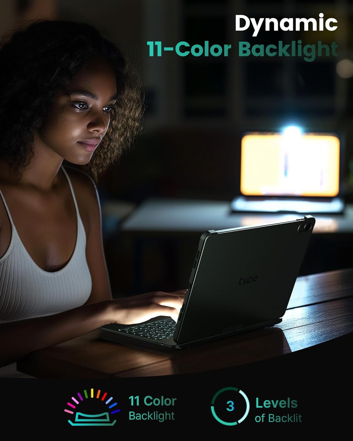 image:imagetypecase Flexbook Keyboard Case for iPad 11th A16 2025 and iPad 10th Gen 109 2022  No Trackpad 11Color Backlight 360 Rotatable 7 Use Modes Thin amp Lightweight  Light PinkMidnight Green