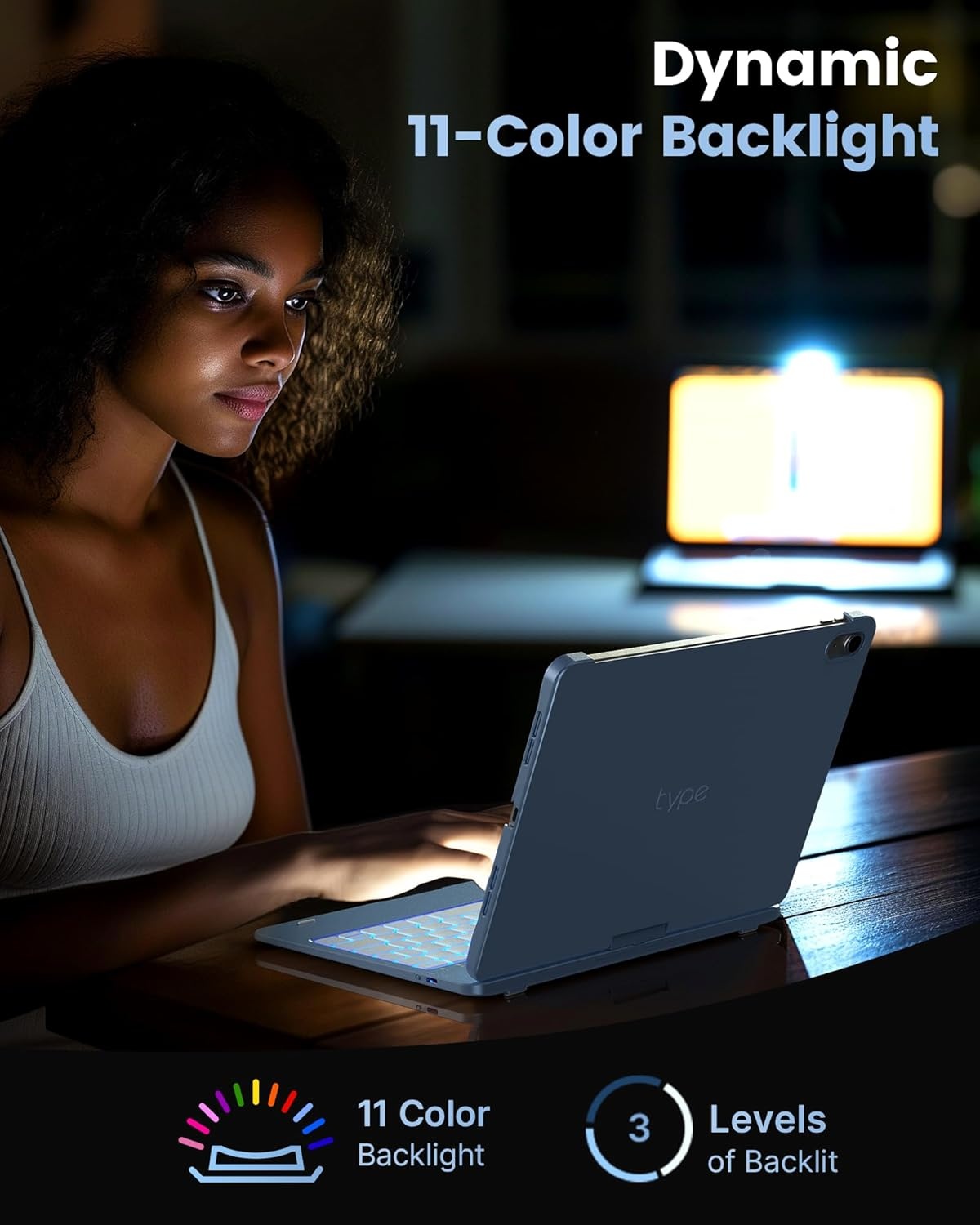 image:imagetypecase Flexbook Keyboard Case for iPad 11th A16 2025 and iPad 10th Gen 109 2022  No Trackpad 11Color Backlight 360 Rotatable 7 Use Modes Thin amp Lightweight  Light PinkSky Blue