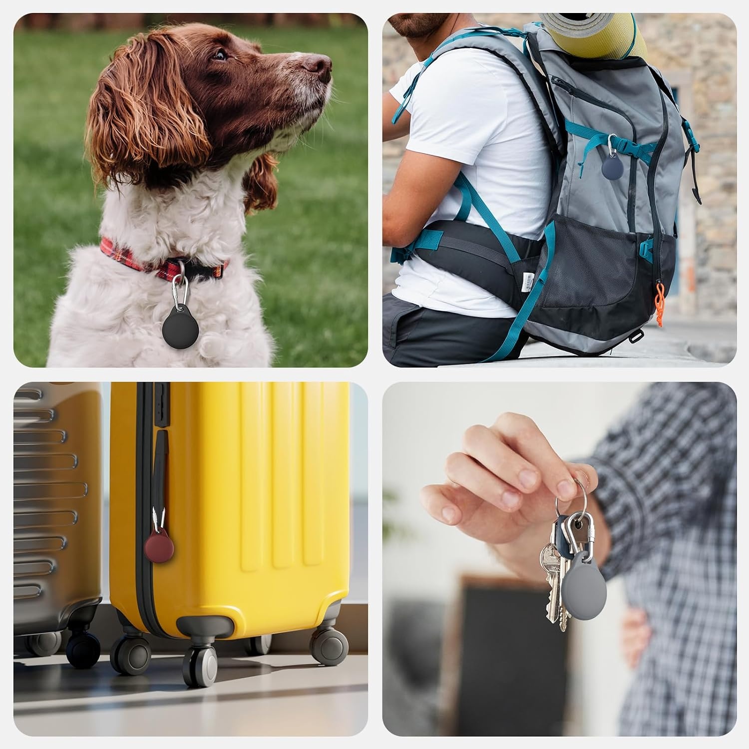 image:imageAirTag Holder for Apple AirTag 2nd amp 1st Gen 4 Pack Airtag Keychain Case Airtag Holder AntiLost Waterproof amp Shockproofamp AntiScratch TPU Air Tag Case for Kids Pets Keys Luggage BackpacksBlackNavy BlueWine RedWhite