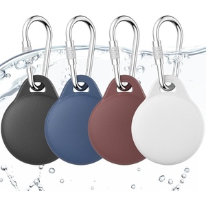 AirTag Holder for Apple AirTag 2nd & 1st Gen, 4 Pack Airtag Keychain Case | Airtag Holder Anti-Lost, Waterproof & Shockproof& Anti-Scratch TPU Air Tag Case, for Kids, Pets, Keys, Luggage, Backpacks(Black/Navy Blue/Wine Red/White)
