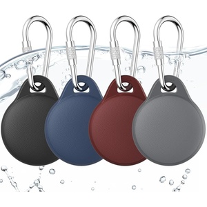 AirTag Holder for Apple AirTag 2nd & 1st Gen, 4 Pack Airtag Keychain Case | Airtag Holder Anti-Lost, Waterproof & Shockproof& Anti-Scratch TPU Air Tag Case, for Kids, Pets, Keys, Luggage, Backpacks(Black/Navy Blue/Wine Red/Gray)