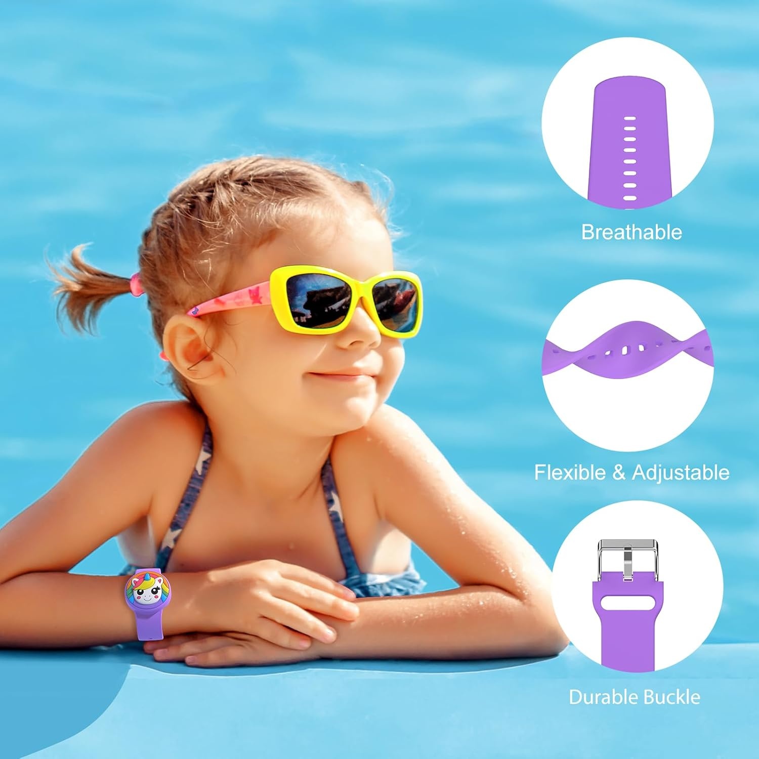 image:imageWaterproof Air tag Bracelets for Kids 2 Pack Soft Silicone Hidden Air tag Wristband Lightweight GPS Tracker Holder Compatible with Apple Airtag Band for Child WhiteDark BluePurpleNavy Blue