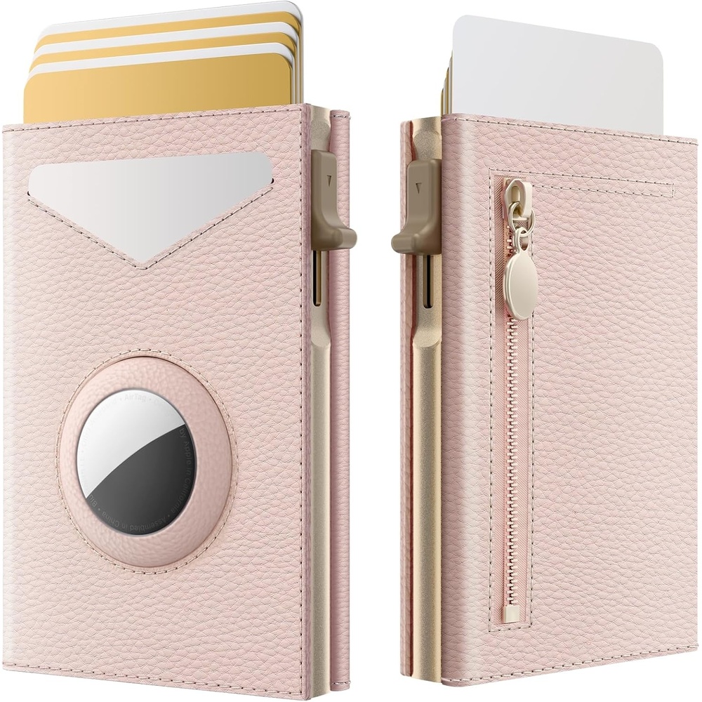 image:imagetypecase Wallet Women for Air Tag Slim RFID Pop Up Trifold WalletPink