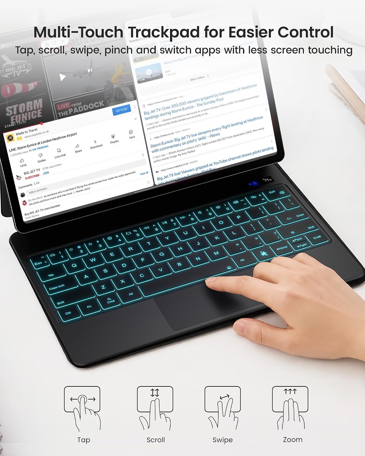image:imagetypecase Keyboard Case for Galaxy Tab 124inch Trackpad MagneticBlack
